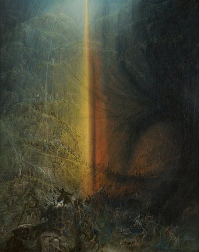 Zniszczenie Hostii Faraona, ok. 1830 (olej na płótnie) autorstwa Samuel Colman