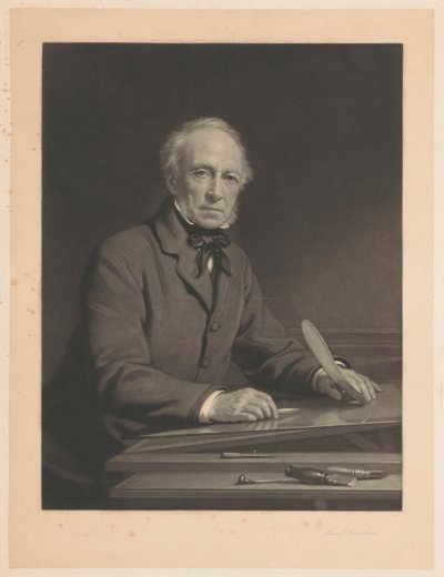 Portret Samuela Cousinsa pracującego nad odbitką autorstwa Samuel Cousins (signed by artist)