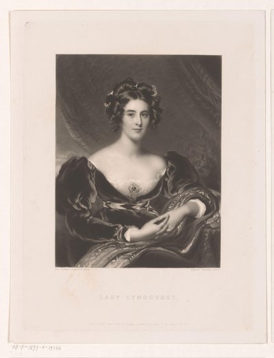 Portret van Sarah Garay Lyndhurst Lady Lyndhurst (tytuł na obiekcie) autorstwa Samuel Cousins