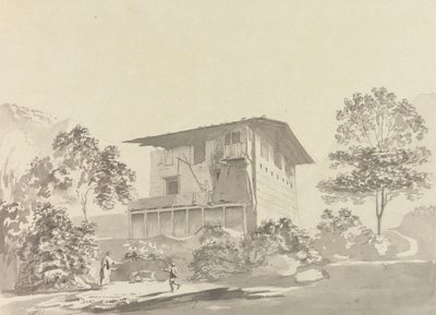 W wiosce niedaleko Tassisudon [Tashicho Dzong] autorstwa Samuel Davis