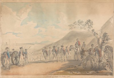 Marsz wojsk w Indiach autorstwa Samuel Davis