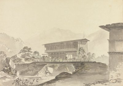 W pobliżu Tassisudon [Tashicho Dzong] autorstwa Samuel Davis