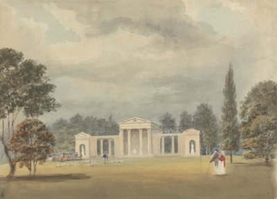 Kościół parafialny, widok z przodu i częściowo z prawej strony, Ayot St. Lawrence, Hertfordshire autorstwa Samuel Davis