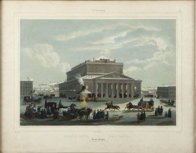 Petersburski Cesarski Teatr Bolszoj Kamenny, koniec lat 40. XIX wieku. autorstwa Samuel Friedrich Diez