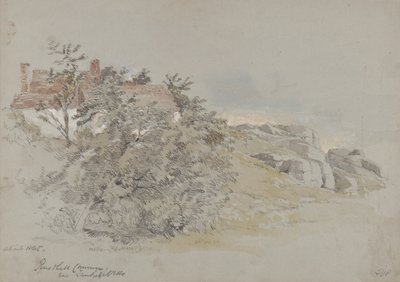 Rusthall Common, niedaleko Tunbridge Wells, ok. 1845 (ołówek, toaleta i gwasz na papierze) autorstwa Samuel Gillespie Prout