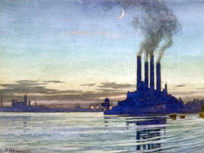 „Elektrownia Drogowa Partii - Wieczór”, XX wiek. autorstwa Samuel Harry Hancock