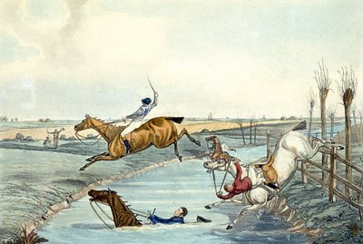 Second Mile, z Steeplechasing, grawerowane przez Charlesa Hunta (1929-1900) (kolor lito) autorstwa Samuel Henry (after) Alken