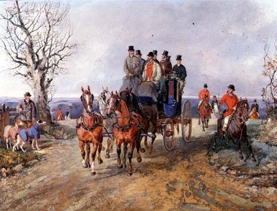 Trener i Czwórka na otwartej drodze autorstwa Samuel Henry Alken
