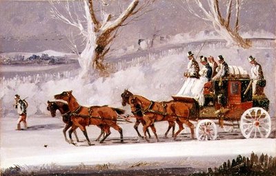 Królewska poczta podczas burzy śnieżnej (olej na panelu) autorstwa Samuel Henry Alken