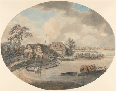 Młyn nad rzeką Avon, Pershore, Worcestershire autorstwa Samuel Hieronymus Grimm
