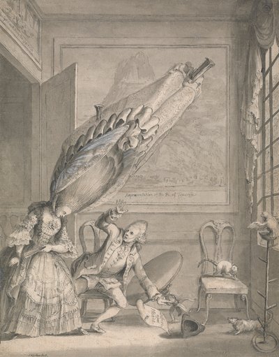 Francuska dama w Londynie autorstwa Samuel Hieronymus Grimm