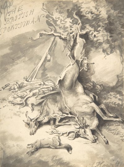 Projekt na frontyspis brytyjskiego sportowca, ca. 1812. autorstwa Samuel Howitt