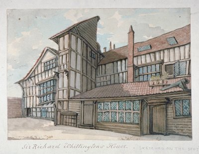 Dom Sir Richarda Whittingtona, Milton Street, City of London, 1800 autorstwa Samuel Ireland