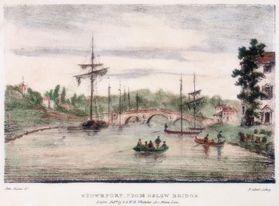 Stourport-on-Severn, Worcestershire, spod mostu, ok. 1795. autorstwa Samuel Ireland