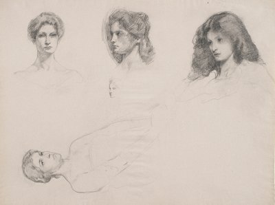 Szkic kobiecych głów autorstwa Samuel Isham