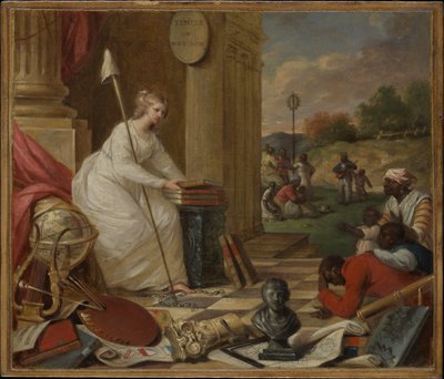 Study for Liberty Displaying the Arts and Sciences, czyli Geniusz Ameryki zachęcający do emancypacji Czarnych, ok. 1791-92 (olej na płótnie) autorstwa Samuel Jennings