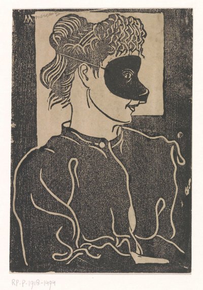 zamaskowana kobieta autorstwa Samuel Jessurun de Mesquita (signed by artist)