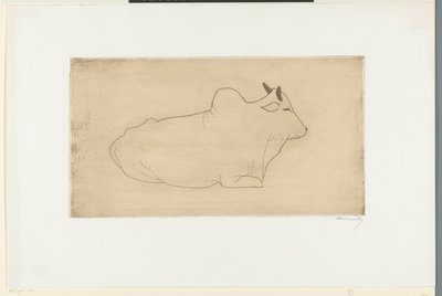 Leżący zebu autorstwa Samuel Jessurun de Mesquita (signed by artist)
