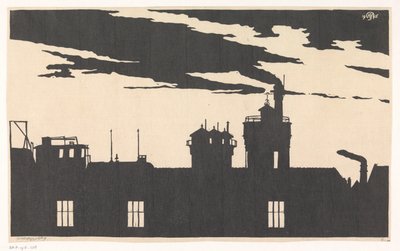 Sylwetka Oostergasfabriek autorstwa Samuel Jessurun de Mesquita (signed by artist)