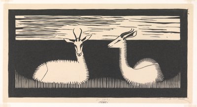 Dwie gazele autorstwa Samuel Jessurun de Mesquita (signed by artist)