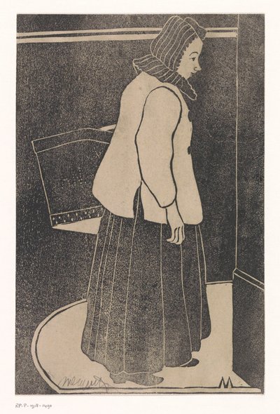 Kobieta z pudełkiem lub koszem autorstwa Samuel Jessurun de Mesquita (signed by artist)