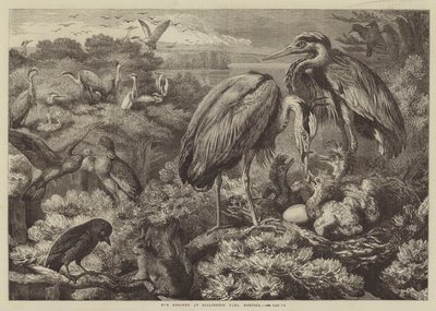 Czapla w Didlington Park, Norfolk autorstwa Samuel John Carter