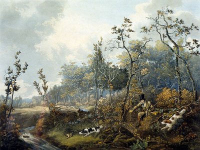 Woodcock Shooting, grawerowane przez H.C. Pyall autorstwa Samuel John Egbert (after) Jones