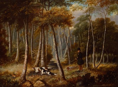 Scena polowania, Osadnicy wypłukują zająca (olej na płótnie) autorstwa Samuel John Egbert Jones