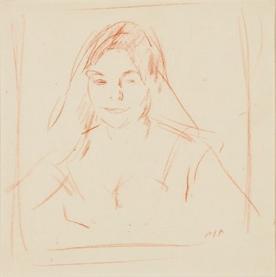 Dziewczyna z welonem (sangwina) autorstwa Samuel John Peploe