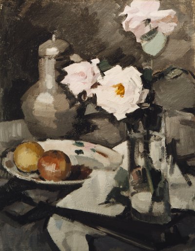 Różowe Róże w Szklanym Wazonie, ok. 1900 r. 1924 autorstwa Samuel John Peploe