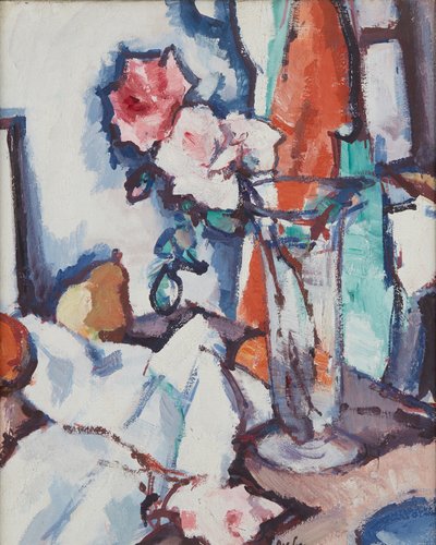 Martwa natura z róż i gruszki (olej na płótnie) autorstwa Samuel John Peploe