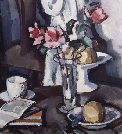 Martwa natura z czerwonymi różami, ok. 1931 (olej na płótnie) autorstwa Samuel John Peploe