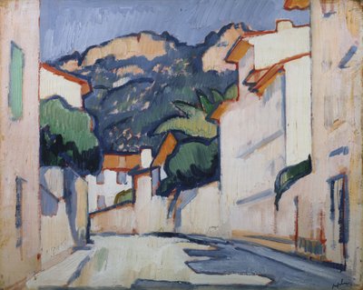 Scena uliczna, Cassis, ok. 1913 (olej na desce) autorstwa Samuel John Peploe