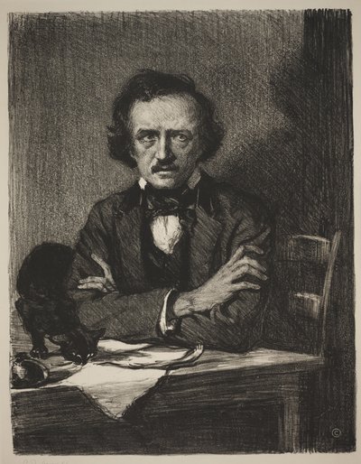 Edgar Allan Poe (lito) autorstwa Samuel Johnson Woolf