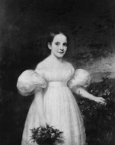 Portret dziewczyny z kwiatami, ca. 1835. autorstwa Samuel Lovett Waldo