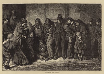 Bezdomni i głodni autorstwa Samuel Luke Fildes