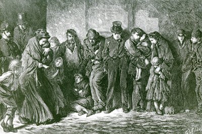 Bezdomny i głodny, 1869 autorstwa Samuel Luke Fildes