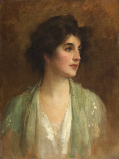 Zielony szal autorstwa Samuel Luke Fildes