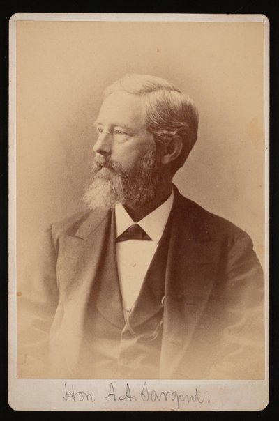 Portret Aarona Augusta Sargenta 1827-1887, w latach 1876-1880. autorstwa Samuel Montague Fassett