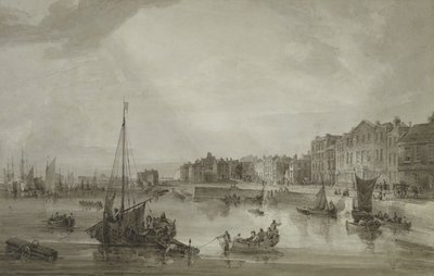 Port Margate, 1806 (brązowy rozmyty na graficie) autorstwa Samuel Owen