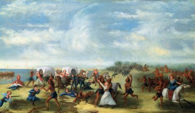 Masakra w Fort Dearborn 15 sierpnia 1812 r. autorstwa Samuel Page