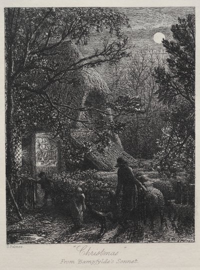 Boże Narodzenie (składanie ostatniej owcy) autorstwa Samuel Palmer