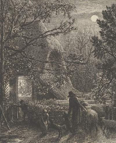 Boże Narodzenie, czyli składanie ostatniej owcy, 1850. autorstwa Samuel Palmer