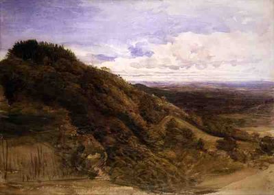 Near Underriver, Sevenoaks (akwarela i gwasz na papierze) autorstwa Samuel Palmer