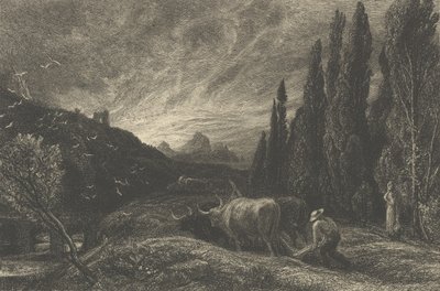 Wczesny oracz, czyli poranek w górach, przed 1861 r. autorstwa Samuel Palmer