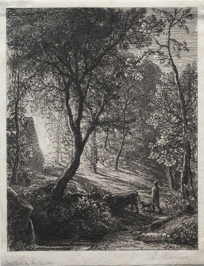 Chata pasterza, 1850 r. autorstwa Samuel Palmer