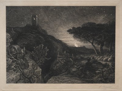 Samotna Wieża. autorstwa Samuel Palmer