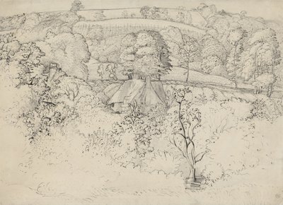 The Primitive Cottage, Shoreham (pióro, tusz i pranie na papierze) autorstwa Samuel Palmer