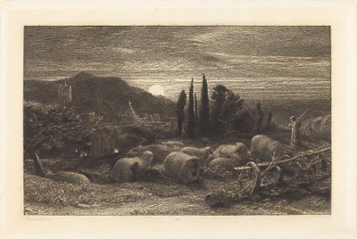 Wschodzący Księżyc autorstwa Samuel Palmer