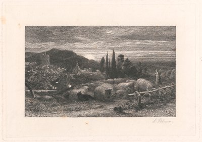 Wschodzący Księżyc autorstwa Samuel Palmer